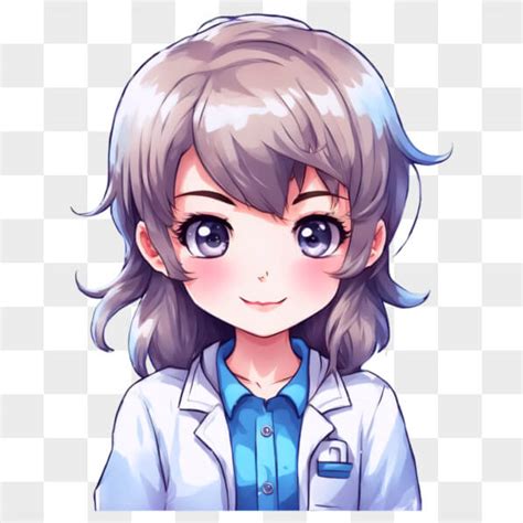 Download Kawaii Anime Girl In Lab Coat And Blue Shirt Online Creative