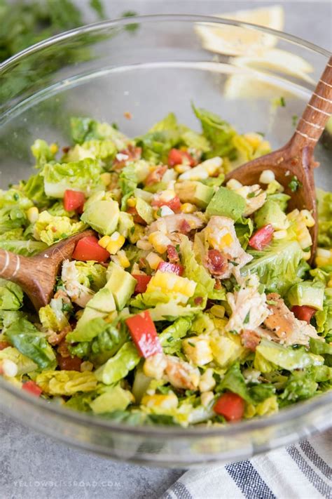 Bacon Avocado Chicken Salad With Lemon Vinaigrette Dressing