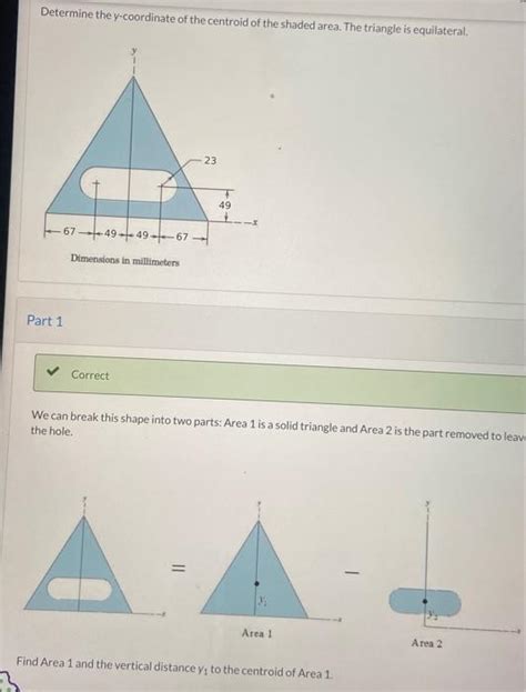 Solved Determine The Y Coordinate Of The Centroid