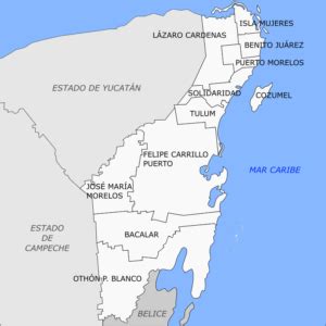 Mapa De Quintana Roo Para Imprimir Con Sus Municipios