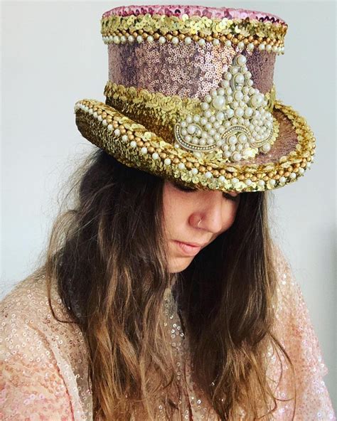 Luxury Rose Gold Sequin Top Hat Fancy Dress Top Hat Sequin Etsy Uk