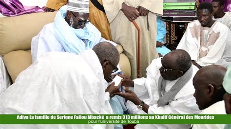 Adiya La famille de Serigne Fallou Mbacké a remis 313 millions au