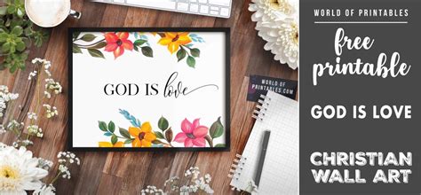 Free Printable Christian Wall Art God Is Love World Of Printables