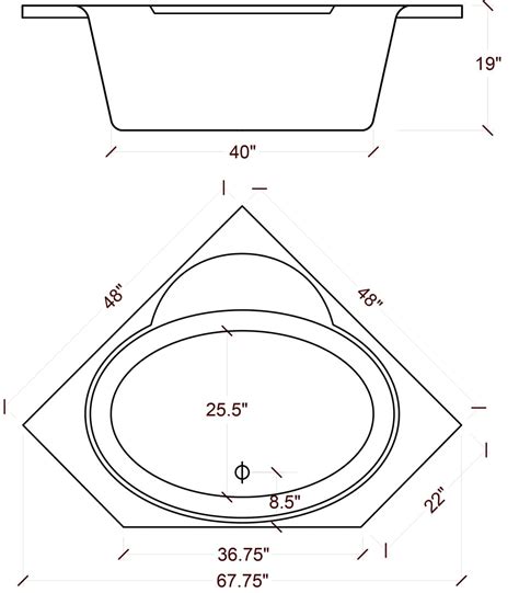 48x48 Corner Tub BR-49 - BathTubs.com