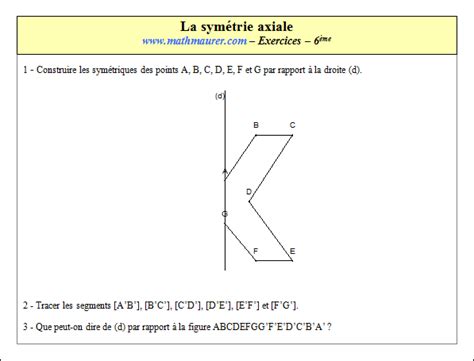 Exercices Corrig S Sur La Sym Trie Axiale En Sixi Me