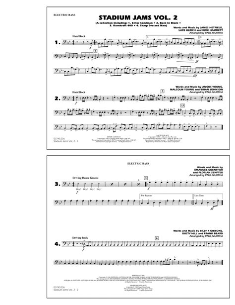 Stadium Jams Vol 2 Electric Bass By Paul Murtha Marching Band Digital Sheet Music