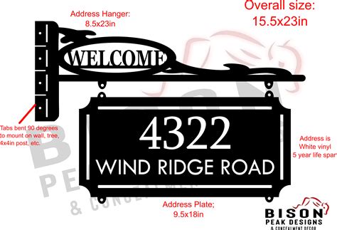 Buy Hand Made 24in Sign Hanger With Address Plate Personalized With