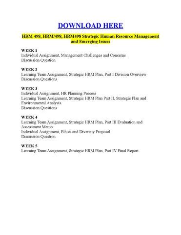 Hrm Hrm Hrm Strategic Human Resource Management And