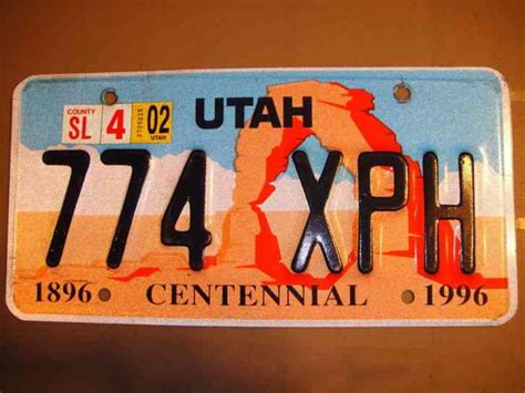 Utah State License Plate