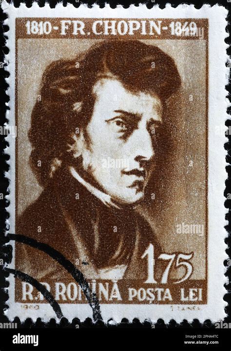 Fr D Ric Chopin On Old Postage Stamp Of Romania Stock Photo Alamy