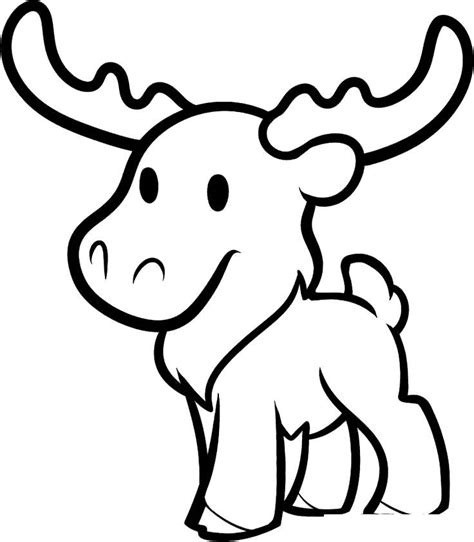 Moose Coloring Pages Baby Moose - Free Printable Coloring Pages