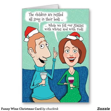 Funny Wine Drinkers Christmas Card Zazzle Christmas Humor