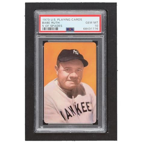 Babe Ruth U S Playing Cards Five Of Spades Psa Pristine