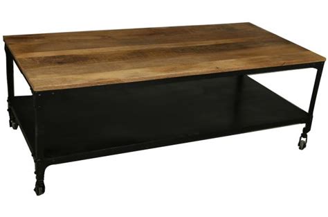 Table Basse En Bois A Roulette Emberizaone Fr