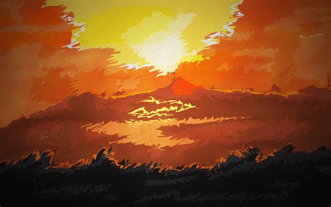 Download Painting, Sunset, Orange. Royalty-Free Stock Illustration ...