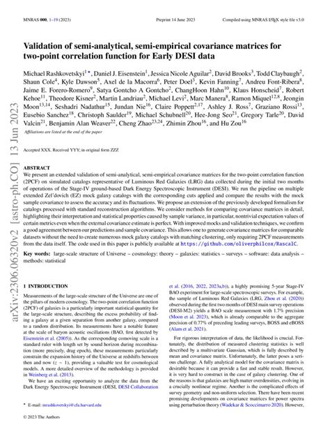 Validation Of Semi Analytical Semi Empirical Covariance Matrices For