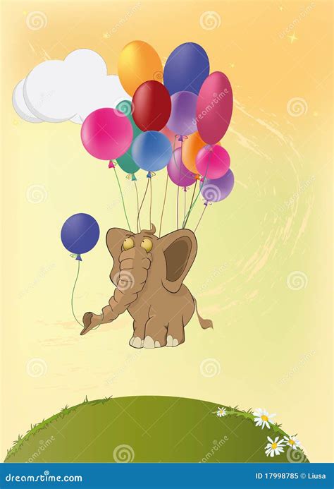 Elephant And Balloons Stock Vector Illustration Of Balloon 17998785