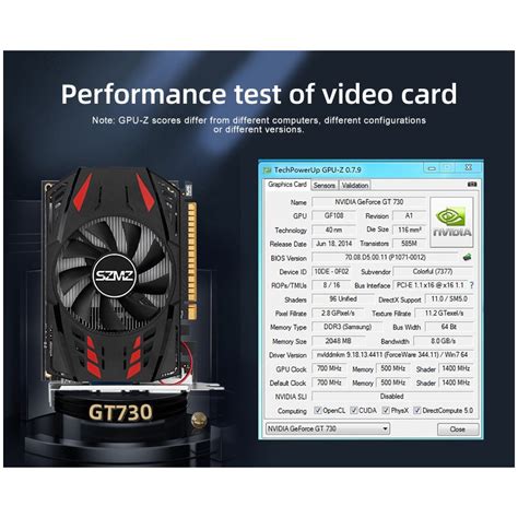 SZMZ GT 730 2gb Video Card Nvidia Graphics Card GT730 GPU Placa De