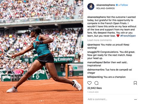 Sloane Stephens Shares Inspiring Message After French Open Final Loss