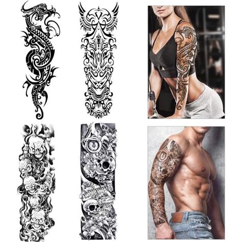 Konsait Tatouage Temporaire Pour Adulte Homme Femmes Manchette