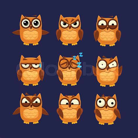 Emoji Vogel Eule Stock Vektor Colourbox