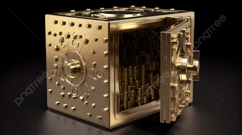 Secure Metal Safe With Gold Bars Inside 3d Rendered Image With Clipping