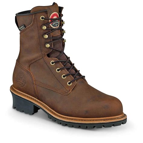 Irish Setter Mens Mesabi Waterproof 8 Steel Toe Logger Boots 673921