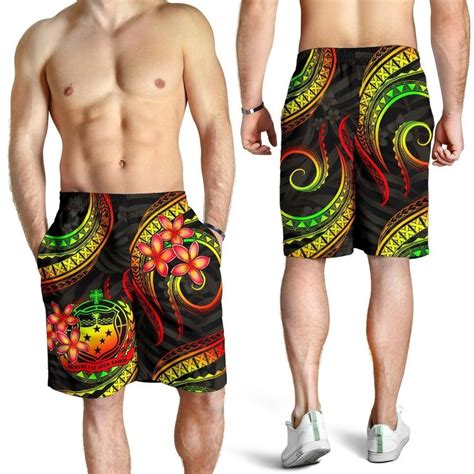 AIO Pride Samoa Polynesian Men S Short Reggae PlumeriaAll Of Our