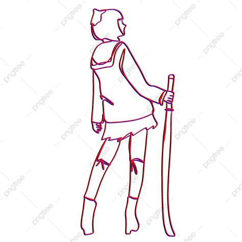 Chica De Espalda Lineart PNG Colegio Arte Lineal Resumen PNG Y PSD