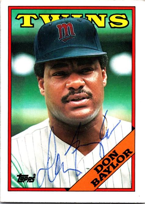 Don Baylor signed baseball card (Minnesota Twins) 1988 Topps #545