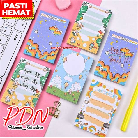 Jual Sticky Note Notes Aesthetic To Do List Memo Pad Rabbit Sticky