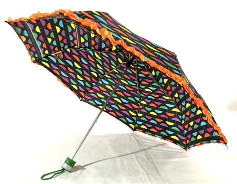 X Three Fold Manual Satin Print Frill Umbrella At Rs Printed