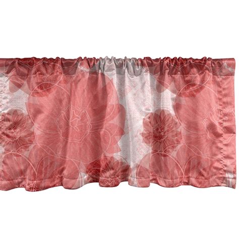 Flowers Boho Window Valance Vintage Vibe Dreamy Silhouettes Of Jungle Floral Pattern On Grunge