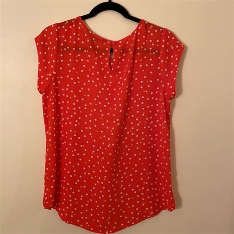 Hawthorn Tops Hawthorn Orange Polka Dot Blouse Poshmark