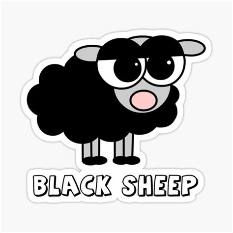 Cute Black Sheep Sticker By Jannasalak Redbubble