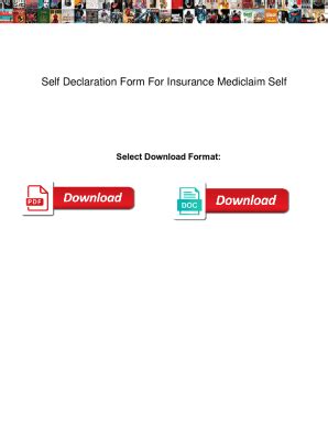 Fillable Online Self Declaration Form For Insurance Mediclaim Self