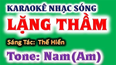 KARAOKE Lặng Thầm tone nam Am ghita Hoàng Chung 2024 St Thế