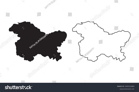 Jammu Kashmir Map Vector Silhouette Isolated Stock Vector Royalty Free