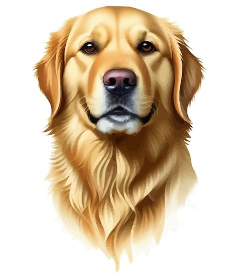 Lindo Golden Retriever De Raza De Perro Vector Ilustración Con Fondo