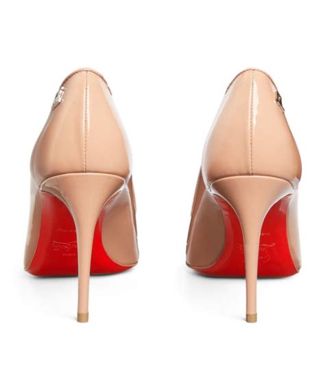 Womens Christian Louboutin Nude Sporty Kate Patent Leather Pumps 85