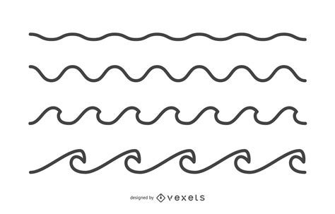 Descarga Vector De Conjunto De Ilustraciones De Olas