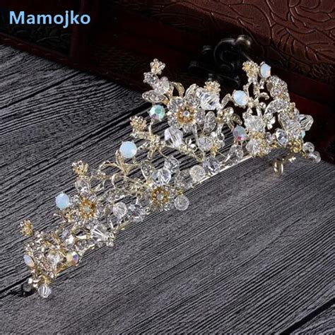 Buy Mamojko Baroque Wedding Rhinestone Gold Flower