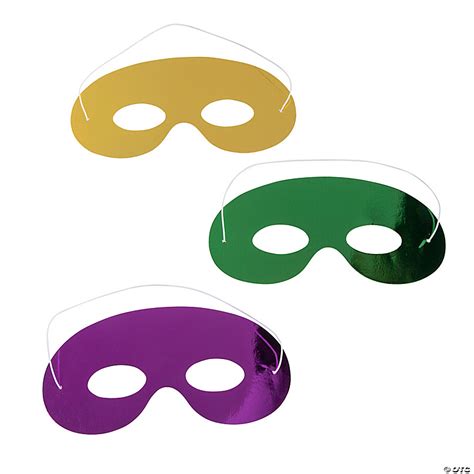 Mardi Gras Reflective Foil Masks 12 Pc Oriental Trading