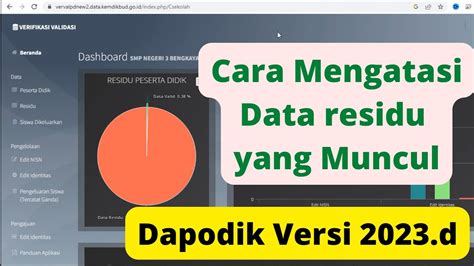 Cara Mengatasi Banyak Data Residu Yang Muncul Pada Dapodik D Youtube