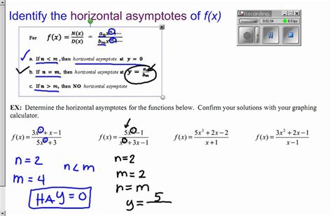 2 6 Finding Horizontal Asymptote Youtube