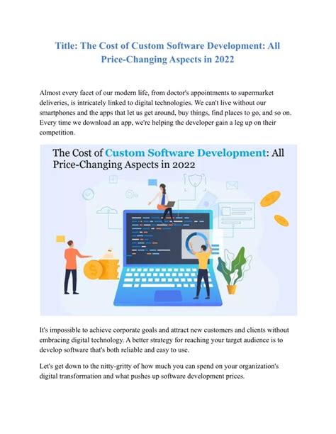 PPT The Cost Of Custom Software Development All Price Changing