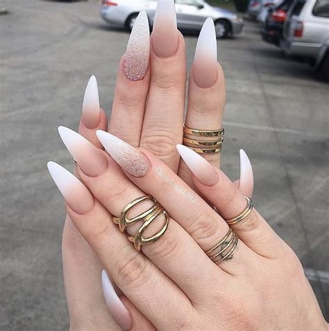 Stiletto Long Ombre Nails Matte Bride Nails Acrylic Nails Stiletto