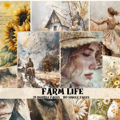 Vintage Farm Junk Journal Kit Farm Life Scrapbook Digital Paper Farm