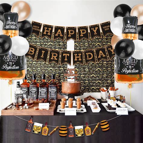 Whiskey Birthday Party Decorations Aged To Perfection Birthday Party