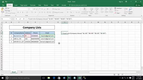 How To Generate Sql Insert Delete Update Script From Excel Part